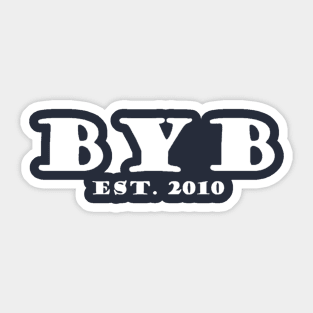 BLEEDING YANKEE BLUE Established 2010 white lettering Design Sticker